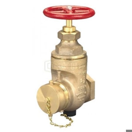 Dixon Gate Valve, 2-1/2 in, FNPT x MNST, Cast Brass Body, Iron Hand wheel Actuator, Domestic WDGV250NYFD